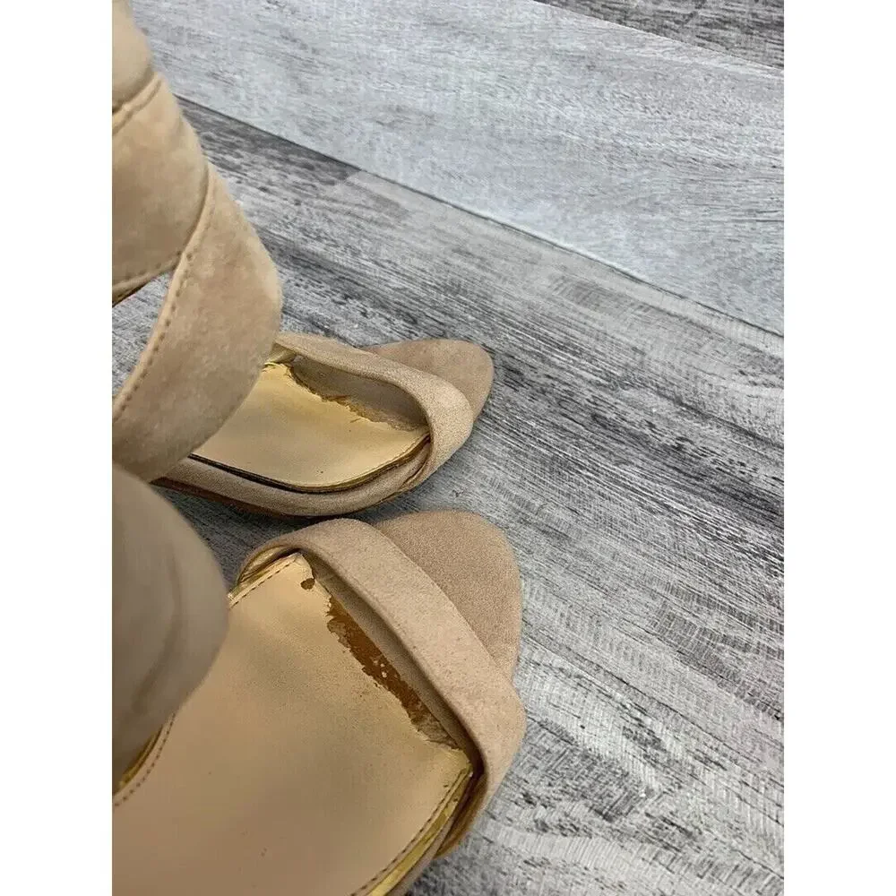 Jessica Simpson Womens Beige Strappy High Heel Sandals Size 8.5